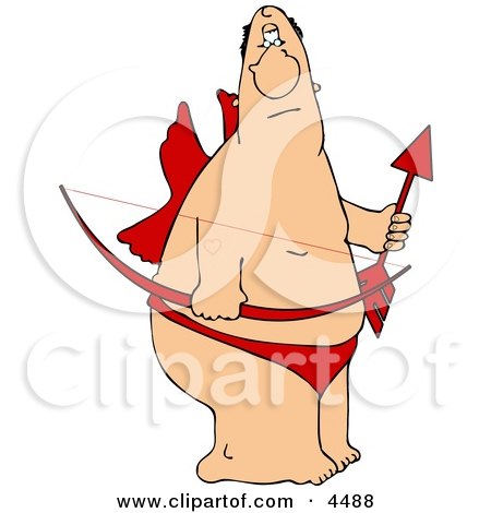 Valentine Cupid Man with Wings, Bow, an Arrow Clipart by djart