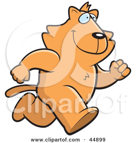 Royalty-free (RF) Clipart Illustration of a Running Ginger Cat Character by Cory Thoman