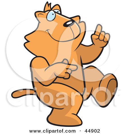 Royalty-free (RF) Clipart Illustration of a Dancing Ginger Cat Character by Cory Thoman