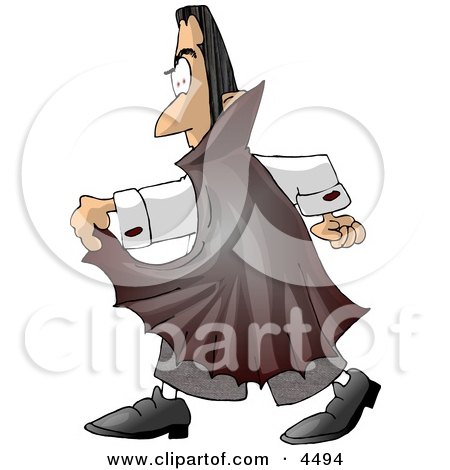 Man Wearing a Halloween Dracula Costume Clipart by djart