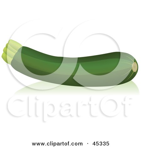 Royalty-free (RF) Clipart Illustration of a Green Curved Organic Zucchini by Oligo
