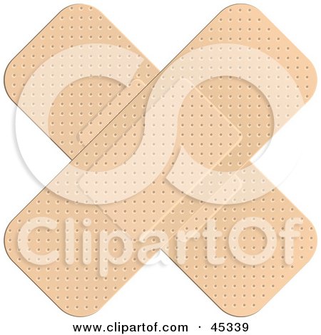 Royalty-free (RF) Clipart Illustration of a Cross of Bandages by Oligo