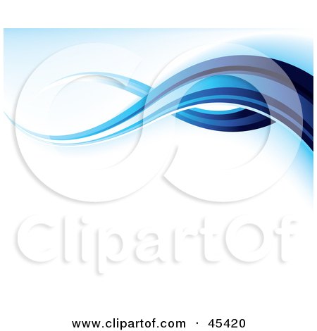 Royalty-Free (RF) Clipart Illustration of a Background Of Blue Wavy Tentacles Over White by TA Images