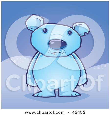 Royalty-Free (RF) Clipart Illustration of a Lone Polar Bear Standing Up In The Arctic by John Schwegel