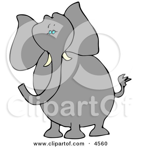 Alert Elephant with Tusks Clipart by djart