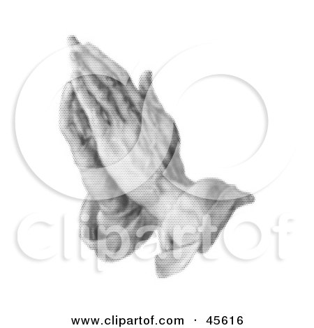 Royalty-free (RF) Clipart Illustration of a Man's Hands Held Together In Prayer by Michael Schmeling