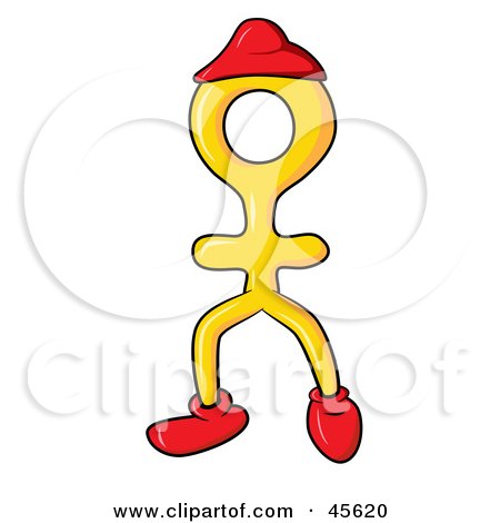 Royalty-Free (RF) Clipart Illustration of a Female Gender Symbol Wearing Shoes and a Hat by Michael Schmeling