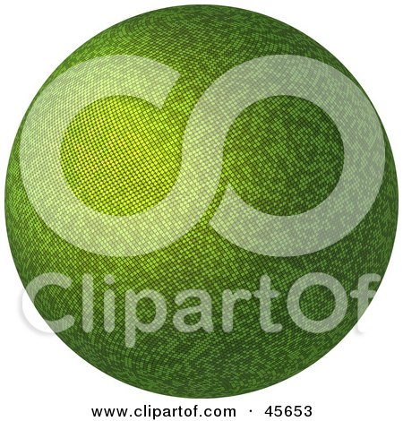 Royalty-free (RF) Clipart Illustration of a Green 3d Sphere Or Globe On A White Background by Michael Schmeling