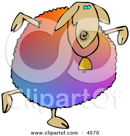 Colorful Anthropomorphic Sheep Dancing Clipart by djart