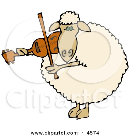 Anthropomorphic Sheep Violinist Playing a Violin Clipart by djart
