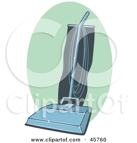 Royalty-free (RF) Clipart Illustration of a Retro Blue And Teal Vacuum Cleaner by r formidable