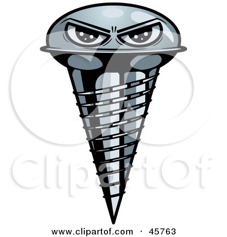 Royalty-free (RF) Clipart Illustration of an Evil Corrupt Screw Glaring by r formidable