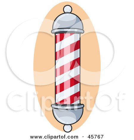 Royalty-free (RF) Clipart Illustration of a Red And White Spiraling Barbers Pole by r formidable