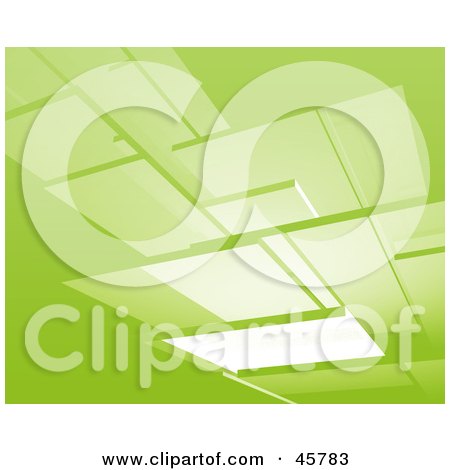 Royalty-free (RF) Clipart Illustration of a Background Of Shiny Panels Floating On Green by Kheng Guan Toh