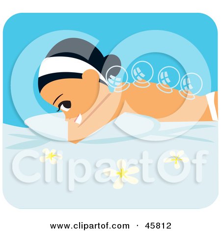 Royalty-free (RF) Clipart Illustration of a Relaxed Woman Getting A Bubble Massage by Monica