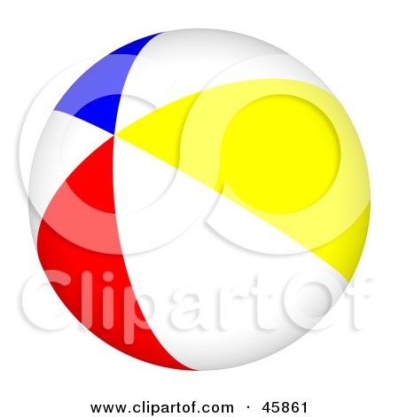 Royalty-free (RF) Clipart Illustration of a Multi Colored Inflatable Beach Ball In 3d by ShazamImages
