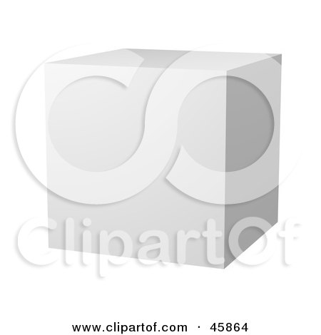 Royalty-free (RF) Clipart Illustration of a Blank White 3d Cube With Space For Text by ShazamImages