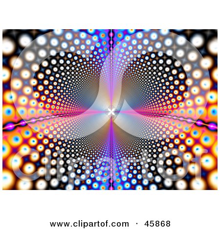 Royalty-free (RF) Clipart Illustration of a Psychedelic Funky Background Of Colorful Circles Leading And Reflecting Into The Distance by ShazamImages