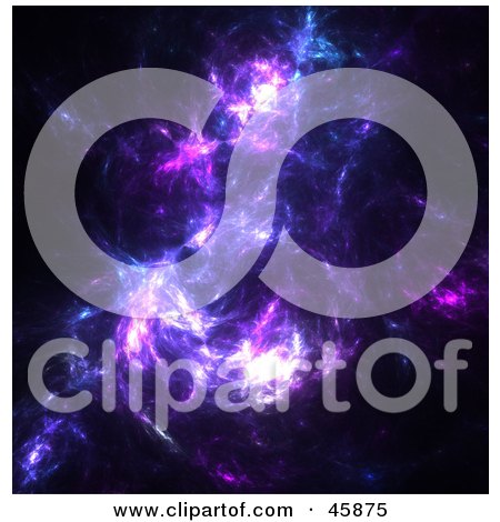 Royalty-free (RF) Clipart Illustration of a Purple Nebula Fractal Background In Space by ShazamImages