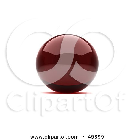 Royalty-Free (RF) Clipart Illustration of a Reflective Red Sphere With A Shadow by chrisroll