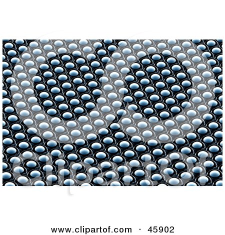 Royalty-Free (RF) Clipart Illustration of a Background Of Black And Blue Marbles In Diagonal Rows by chrisroll