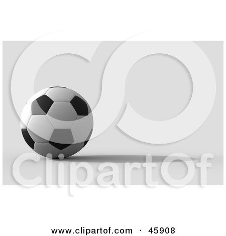 Royalty-Free (RF) Clipart Illustration of a Still Soccer Ball With A Shadow by chrisroll