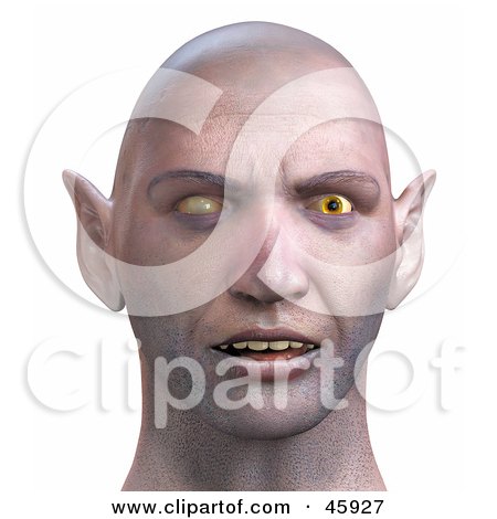 Royalty-Free (RF) Clipart Illustration of a Realistic 3d Render Of A Zombie Head With Evil Eyes by chrisroll
