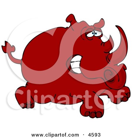 Red Rhinoceros Clipart by djart