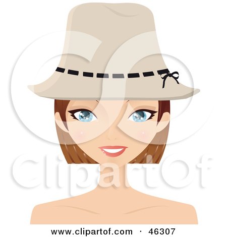 Royalty-Free (RF) Clipart Illustration of a Pretty Dirty Blond Woman Wearing A Hat by Melisende Vector