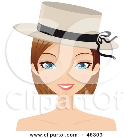 Royalty-Free (RF) Clipart Illustration of a Pretty Dirty Blond Woman Wearing A Stylish Hat by Melisende Vector
