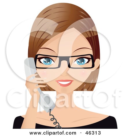 Royalty-Free (RF) Clipart Illustration of a Dirty Blond Caucasian Secretary Taking A Phone Call by Melisende Vector