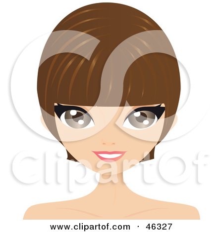 Royalty-Free (RF) Clipart Illustration of a Brunette Woman With A Short And Cute Hair Cut by Melisende Vector
