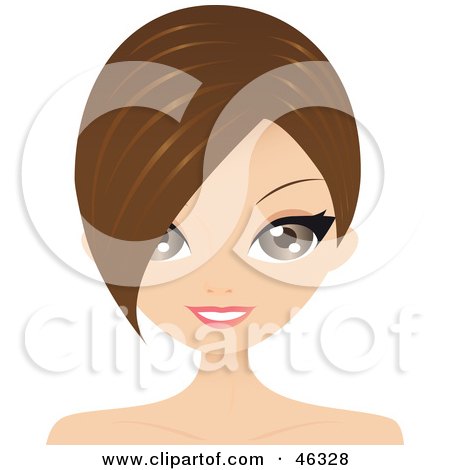 Royalty-Free (RF) Clipart Illustration of a Brunette Woman With A Stylish Bob Cut by Melisende Vector