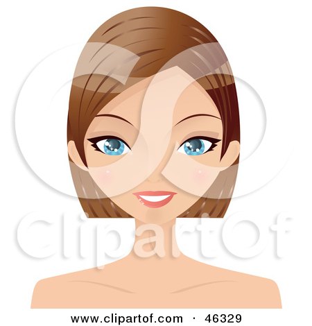 Royalty-Free (RF) Clipart Illustration of a Pretty Woman With Her Hair Cut To Her Chin by Melisende Vector