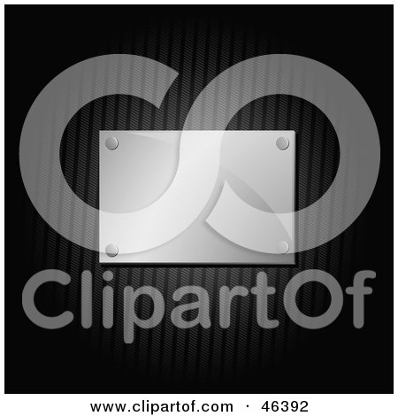 Royalty-Free (RF) Clipart Illustration of a Shiny Metal Plaque On A Textured Wall by elaineitalia