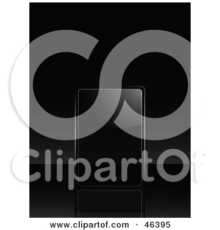 Royalty-Free (RF) Clipart Illustration of a Blank Transparent Glass Plaque On A Black Background by elaineitalia