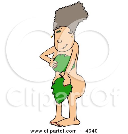 Biblical Eve Covering Her Private Parts with Leaves Clipart by djart