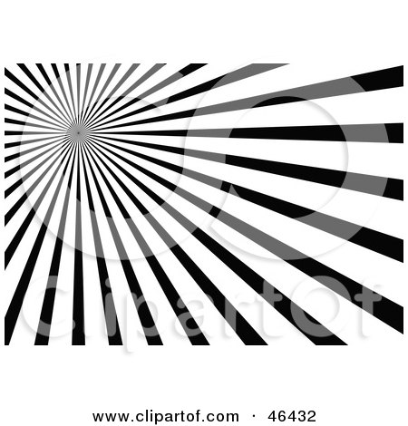 Royalty-Free (RF) Clipart Illustration of a Black And White Optical Illusion Shining Rays Background by dero