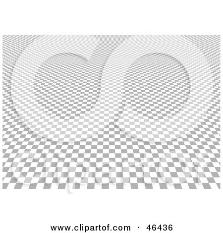 Royalty-Free (RF) Clipart Illustration of a Checkered Optical Illusion Background Leading Into The Distance by dero