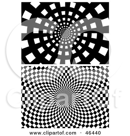 Royalty-Free (RF) Clipart Illustration of a Digital Collage Of Black And White Vortex Optical Illusions by dero