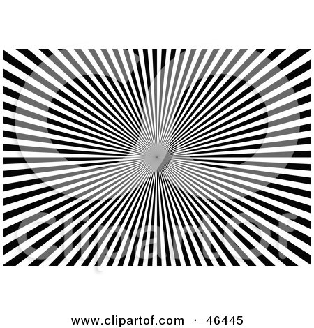 Royalty-Free (RF) Clipart Illustration of a Black And White Optical Illusion Bursting Background by dero