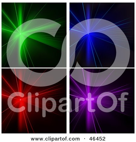 Royalty-Free (RF) Clipart Illustration of a Digital Collage Of Colorful Shining Disco Stage Lights by dero