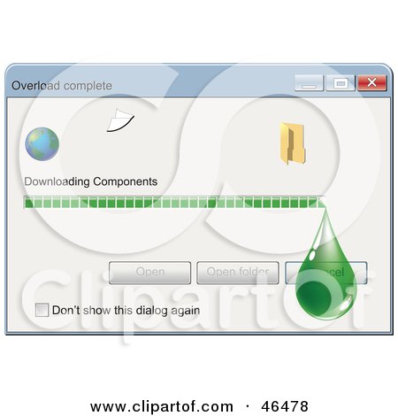 Royalty-Free (RF) Clipart Illustration of a Computer Download Window With A Water Drop Suspended From The Process Bar by Eugene