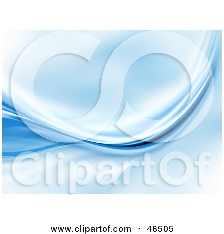 Royalty-Free (RF) Clipart Illustration of a Blue Wave Background Curving Upwards by KJ Pargeter