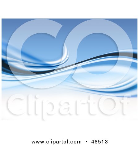 Royalty-Free (RF) Clipart Illustration of Smooth White And Blue Waves On A Gradient Background by KJ Pargeter
