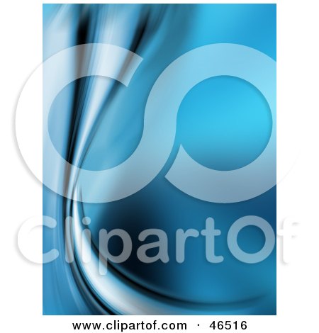 Royalty-Free (RF) Clipart Illustration of a Curved Blue Wave Background Border by KJ Pargeter