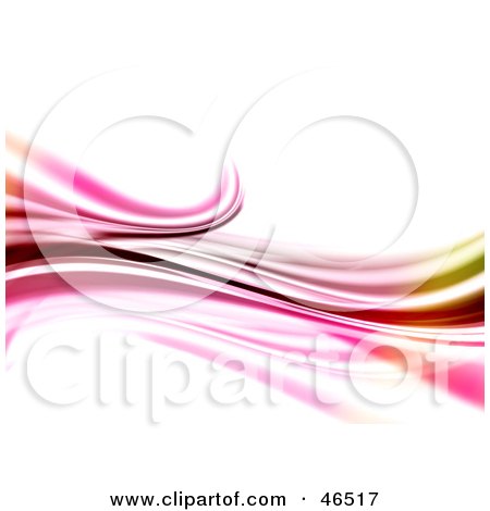 Royalty-Free (RF) Clipart Illustration of a Flowing Pink Wave With Green At The End by KJ Pargeter