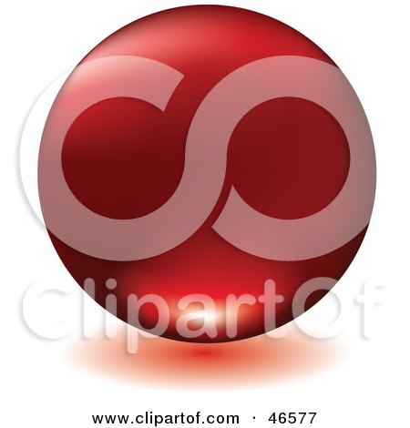 Royalty-Free (RF) Clipart Illustration of a Matte Red Floating Sphere With A Shadow On White by KJ Pargeter