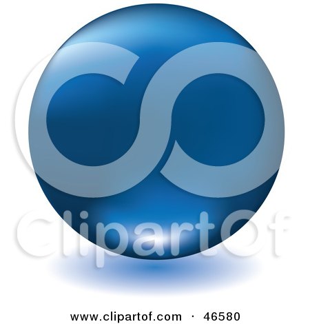 Royalty-Free (RF) Clipart Illustration of a Matte Blue Floating Sphere With A Shadow On White by KJ Pargeter