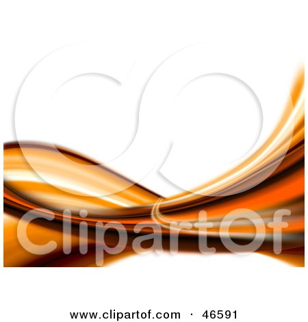Royalty-Free (RF) Clipart Illustration of an Abstract Orange Wave Background On White by KJ Pargeter